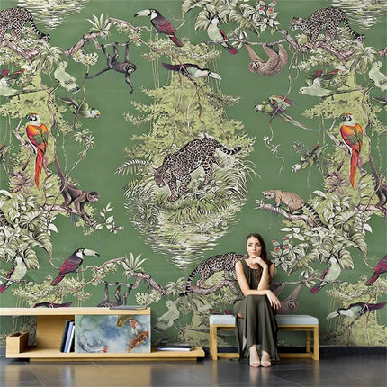 3D Southeast Asia Animal & Plant Mural Wallpaper – Custom Size, Multi-Material