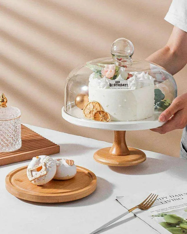 Elegant Nordic Wooden Dessert Stand with Elevated Fruit Display for Gourmet Events