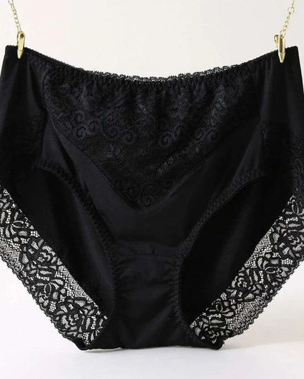 Chic Plus Size High Waist Floral Lace Briefs - Comfortable 3XL Women's Underwear
