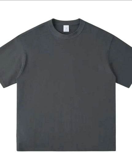 Premium 500g Pure Cotton Short Sleeve T-Shirt with Reinforced Neckline in Classic Black and White