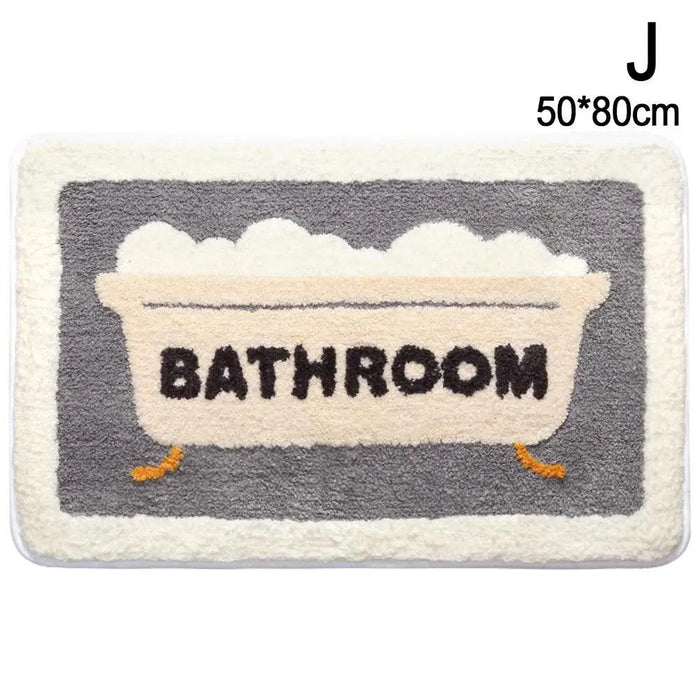 Rainbow Delight Bathroom Rug - Luxurious Faux Cashmere Mat with Anti-Slip Backing