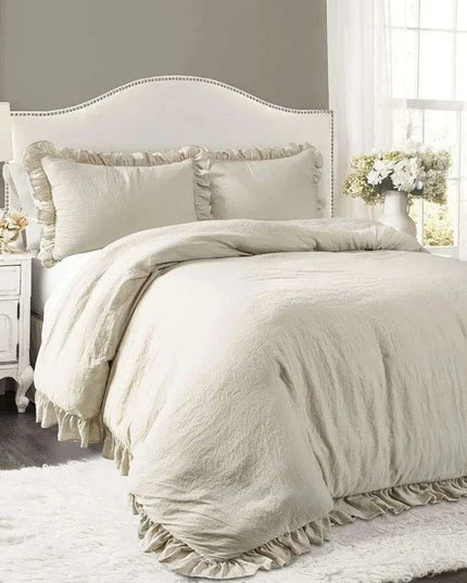 Reyna Luxe Ruffled King Bedding Ensemble with Coordinating Pillow Shams