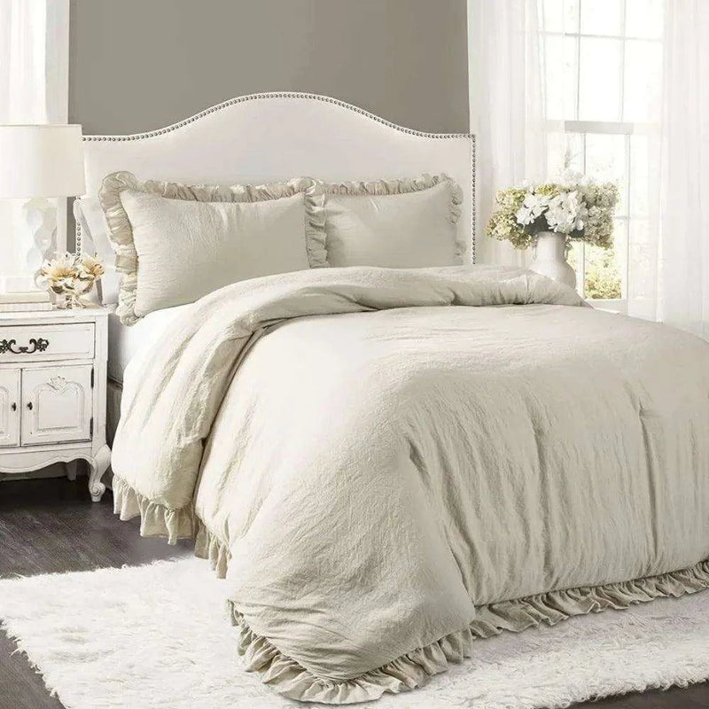 Reyna Luxe Ruffled King Bedding Ensemble with Coordinating Pillow Shams