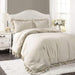 King Bed Linen Set Reyna 3-Piece Ruffled Comforter Bedding Set With Pillow Shams