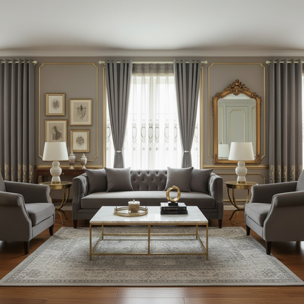 Luxury Chenille Blackout Curtains | Custom Size, Embroidered
