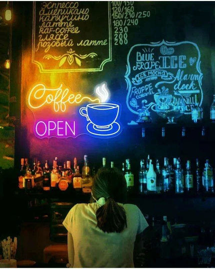 Customizable Neon Coffee Shop Sign: Brighten Your Space with Style