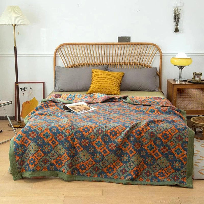 Dreamy Cotton Jacquard Blanket Set - Perfect All-Season Comfort and Style