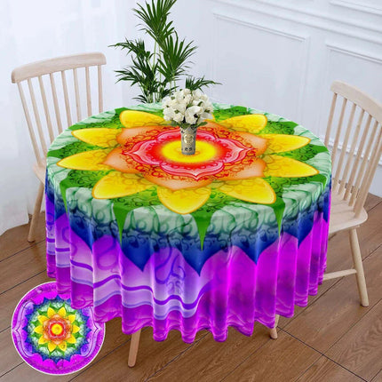 Chic 63-Inch Waterproof Dining Tablecloth: Wrinkle-Free Polyester Elegance