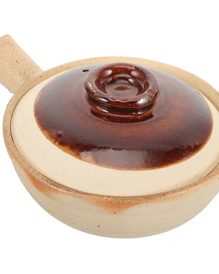 Rustic Charm Clay Casserole Pot - Versatile Earthenware Dish with Lid for Exquisite Home Cooking