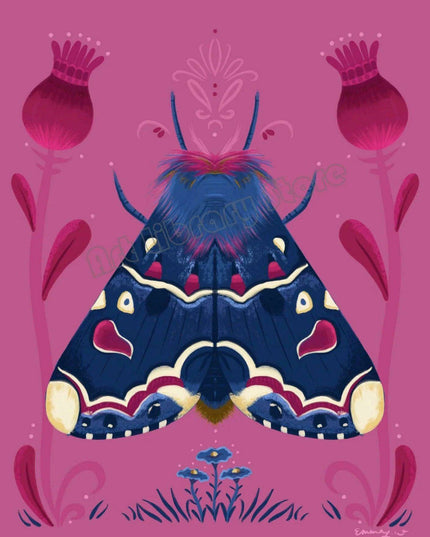 Enchanting Insect Canvas Art: Vibrant Moth and Golden Beetle Decor for a Playful Home