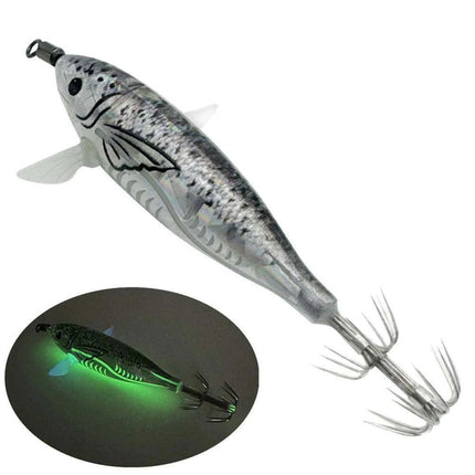 Nighttime Glow Egi Squid Jigging Lure: 5.5g Luminescent Shrimp Bait for Night Fishing Excellence