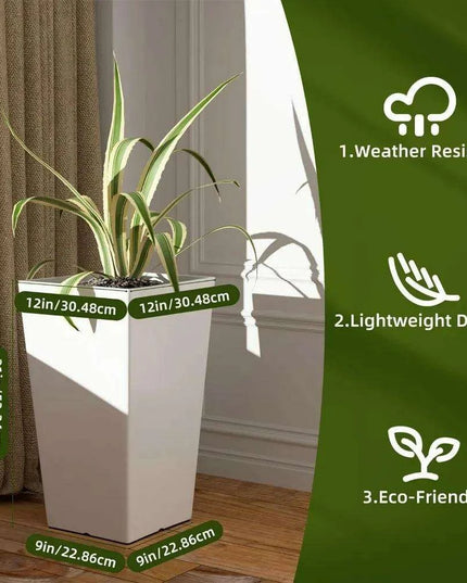 Elegant Duo of Contemporary Outdoor Planters for Stylish Gardening