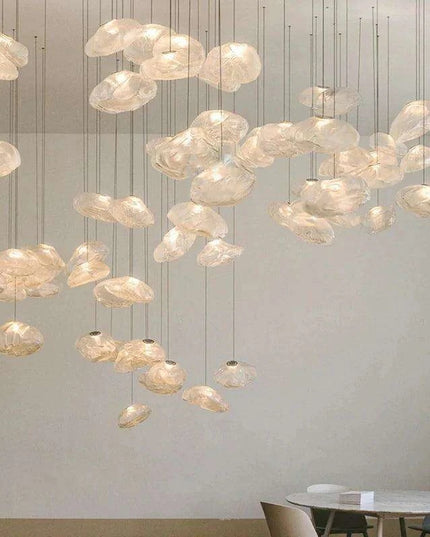 Sophisticated Smoky Grey Cloud Glass Pendant Lamp - Modern Hanging Light for Chic Home Interiors