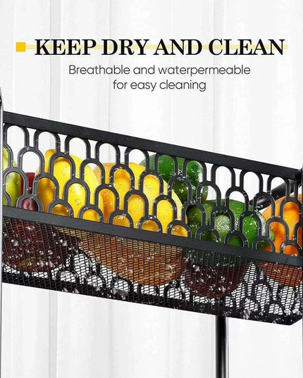 Compact Black 3-Tier Rolling Mesh Organizer Cart for Effortless Storage
