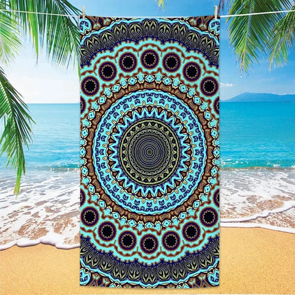 A20MaoX Galaxy Art Mandala Microfiber Beach Towel - Lightweight & Quic