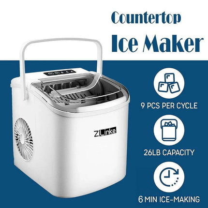 Nugget Ice Wizard: High-Performance Portable Ice Maker, 26.5lbs Daily Capacity, Sleek Design