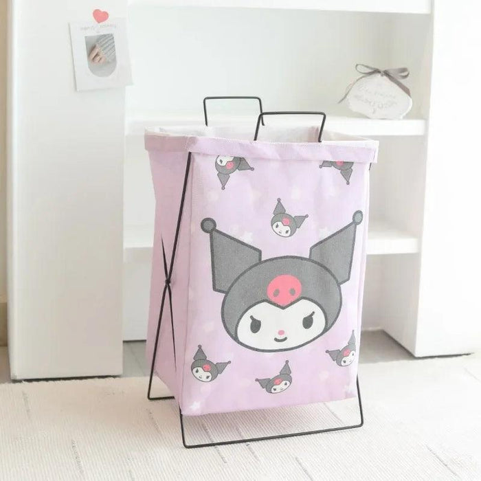 Hello Kitty Stylish Foldable Laundry Hamper: Sturdy Iron Frame & Waterproof Design - Spacious Organizer