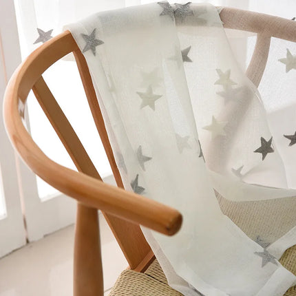 Embroidered Star Yarn Sheer Curtains