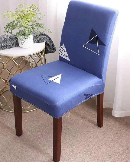 Chic Dark Blue Floral Slipcover for Nordic-Inspired Chairs