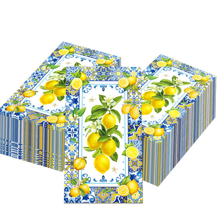 Blue & White Porcelain Lemon Napkins | Decorative Paper Napkins