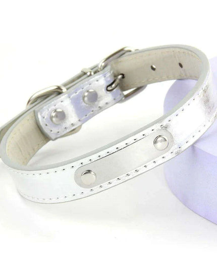 Glamorous Personalized Engraved Leather Dog Collar with Sparkling Accents