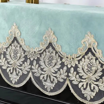 GoodTop Velvet Piano Dust Cover Set - Elegant Lace & Scratch Protectio