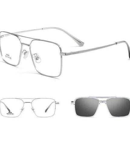 Sleek Polarized Titanium Clip-On Aviator Shades