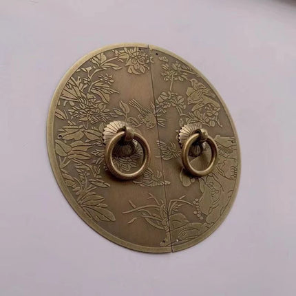 Chinese Antique Copper Cabinet Handle Shoees Wardrobe Door Brass Retro Furniture Knob Engraved Round Handles Door Decoration chinese-antique-copper-cabinet-handle-shoees-wardrobe-door-brass-retro-furniture-knob-engraved-round-handles-door-decoration