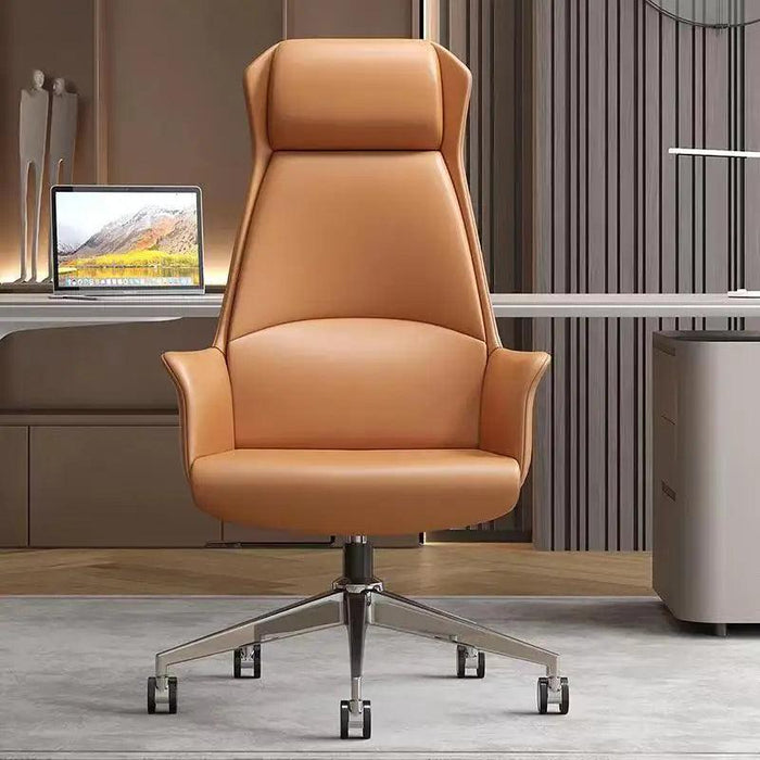 Luxury Leather Executive Chair with Swivel, Recline, and Nordic Style