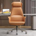 Luxurious Swivel Leather Office Chair with Reclining Backrest and Nordic Design