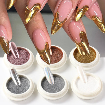 Tracy Nail Art 6pcs Holographic Chrome Pigment Set for Nail Decoration