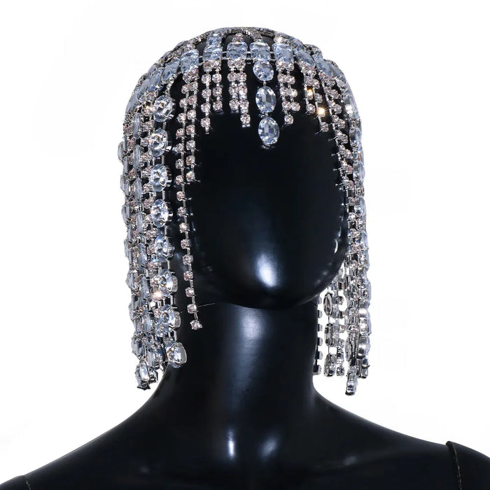 Glistening Rhinestone Forehead Chain for Special Occasions