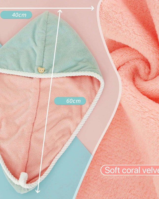 Ultra-Fast Microfiber Hair Drying Cap for Women - Elegant Absorbent Towel Turban