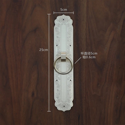 Antique Brass Cabinet Pull Ornamental Pattern Single Hole Handle for C