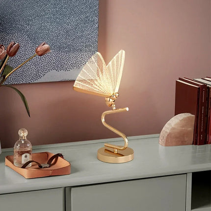 Butterfly Iron Art Lamp — Table & Floor, Luxury Crystal Design