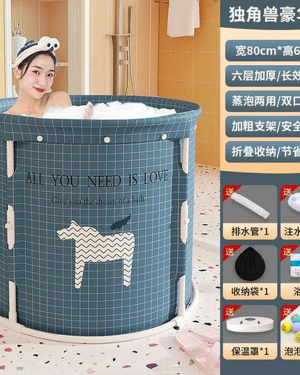Experience Ultimate Relaxation with Our Space-Saving Japanese-Inspired Portable Bathtub for Adults