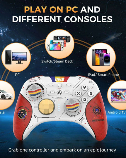 Ultimate Multi-Platform Wireless Gaming Controller: Precision Hall Effect Joystick, NFC Amiibo Support & Customizable Features