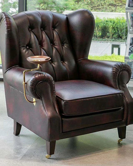 Elegant Leather Wingback Chair for Modern Living Areas