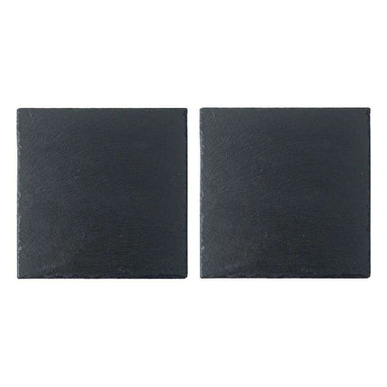 Natural Slate Charcuterie Board Set - Stylish 20x20cm Black Serving Plates for Entertaining