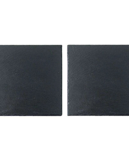 Natural Slate Charcuterie Board Set - Stylish 20x20cm Black Serving Plates for Entertaining