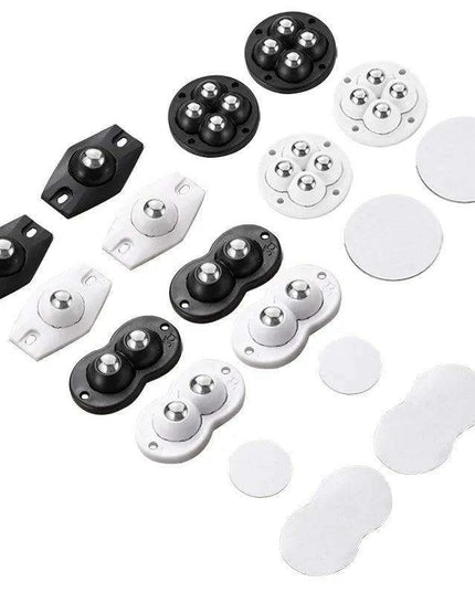 4-Pack Premium Heavy Duty Stainless Steel Furniture Casters with 360° Mobility and Easy Peel-and-Stick Installation (Load Capacity: 20/200Kg)