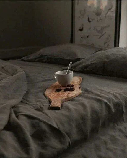 Luxe 3-Piece Washed Linen Bedding Set with 2 Pillowcases for Farmhouse Elegance