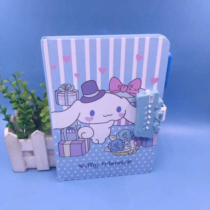 Adorable Sanrio Large Notebook with Password Lock & Stationery Set for Creative Kids