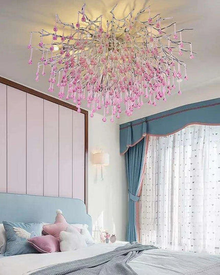 Enchanting Pink Crystal Chandelier