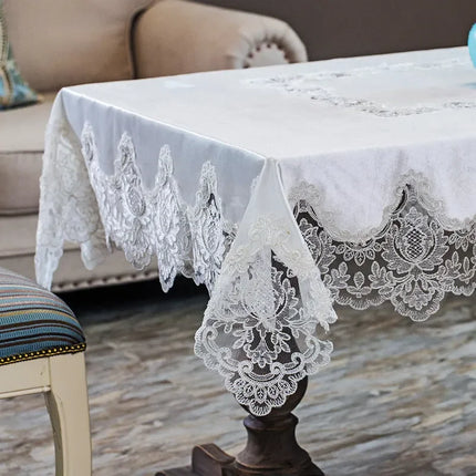 Luxury Lace Velvet Tablecloth — European Dining & Coffee Table Cover, 6 Sizes
