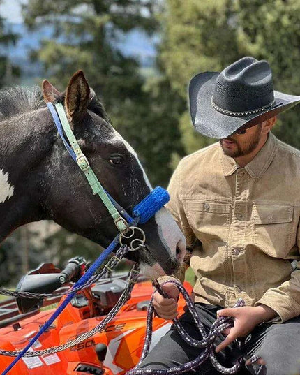 Unisex Wide Brim Hollow Straw Cowboy & Cowgirl Sun Hat - Adjustable Fit 55-61cm
