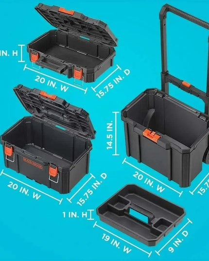Stackable Wheeled Toolbox Organizer Set - The Ultimate Portable Storage Solution
