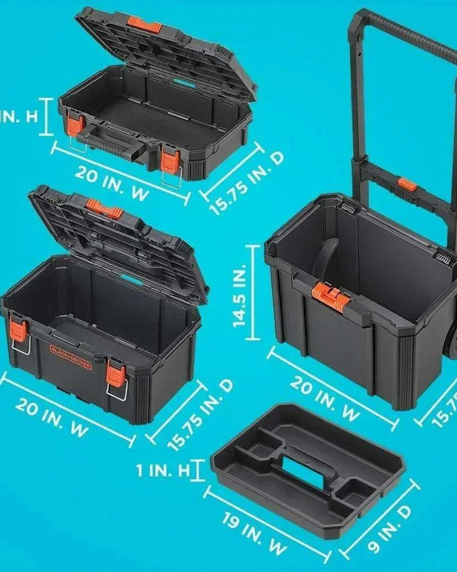 Stackable Wheeled Toolbox Organizer Set - The Ultimate Portable Storage Solution