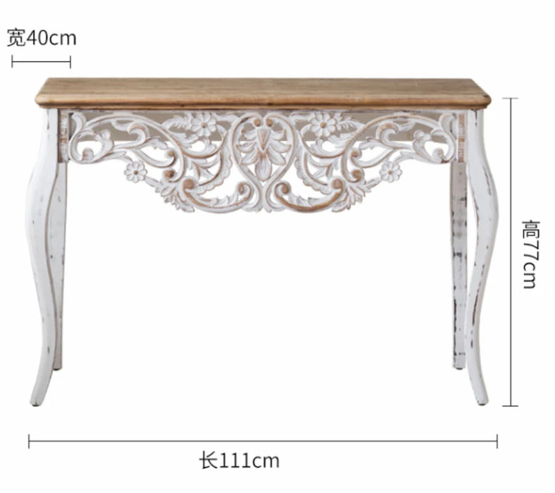 Elegant American Antique Solid Wood Entryway Table - Add Timeless Charm to Your Space