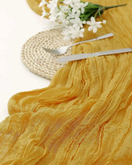 Charming Rustic Cotton Cheesecloth Table Runner Collection - Set of 10